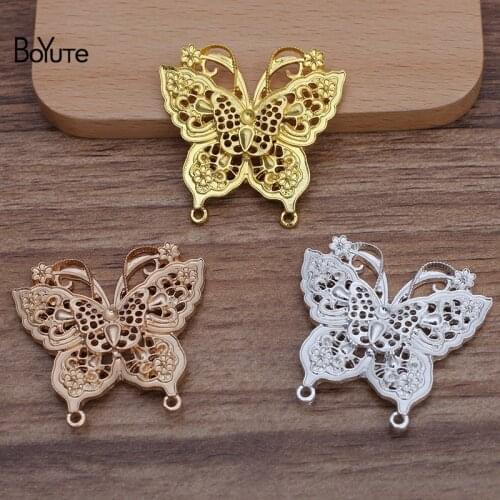 BoYuTe (10 Pieces/Lot) 40*40MM Metal Alloy Butterfly Pendant Factory Direct Supply Handmade DIY Jewelry Accessories