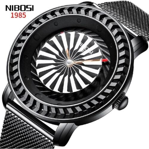 NIBOSI Fashion Casual Men Quartz Watches Stainless Steel Mesh Band With Hour Hand Indication Waterproof Watch Relogio Masculino