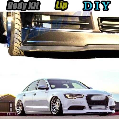 Car Bumper Lip Front Spoiler Skirt Deflector For Audi A6 S6 RS6 C6 C7 C8 2004~2020 Tune Car Modification Modified Body Kit Lips