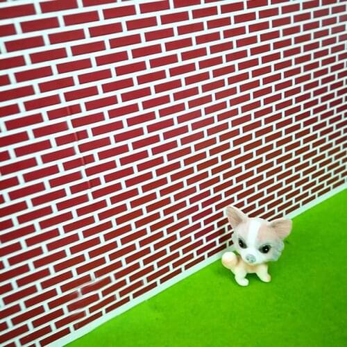 G07-X340 children baby gift Toy 1:12 Dollhouse mini Furniture Miniature rement red brick 11x17cm wallpaper 1pcs