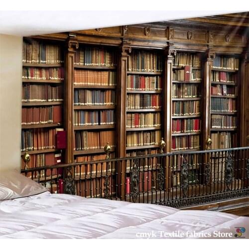 Tapestry retro Magic bookcase tapestry Mysterious library tapestries wall hanging art throw tapestries bedroom living room home
