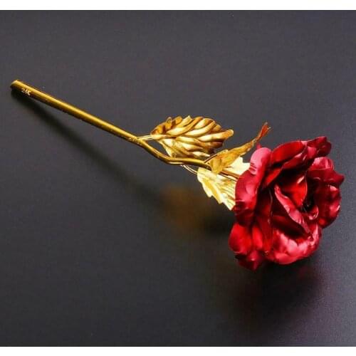 Gold Foil Rose Plated Fake Rose Soap Flower Anniversary Wedding Decor Artificial Flower Valentine Christmas Romantic Gift