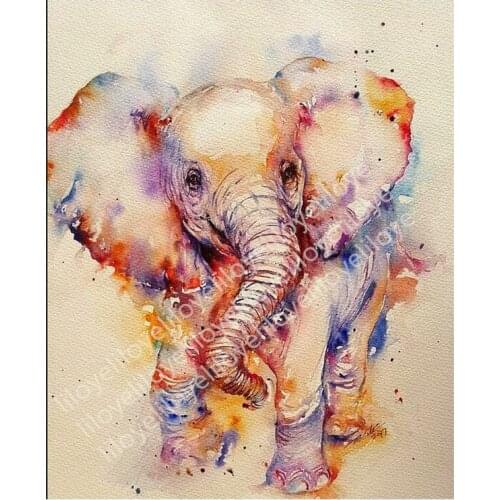 Full Square /Round 5D DIY Diamond Painting "color elephant" Diamond Embroidery Sale Mosaic Rhinestones Decoration Painting GH473