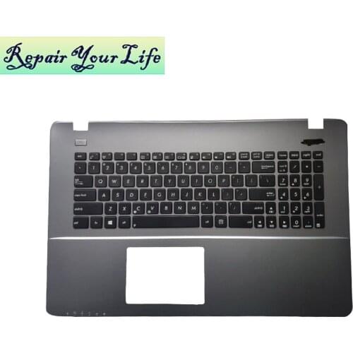 Laptop keyboard US English for ASUS X750 X750LB-3C 13N0-PKA0231 MP-11N63US 528W 0KNB0-6170US00 black silver grey Palmrest Bezel