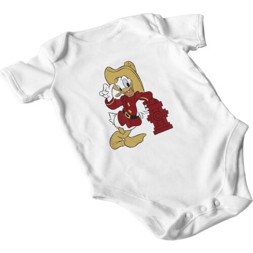 Four Seasons Disney Toddler Romper Summer New Products Round Neck Short Sleeve Comfortable Donald Duck Cartoon Printing Harajuku