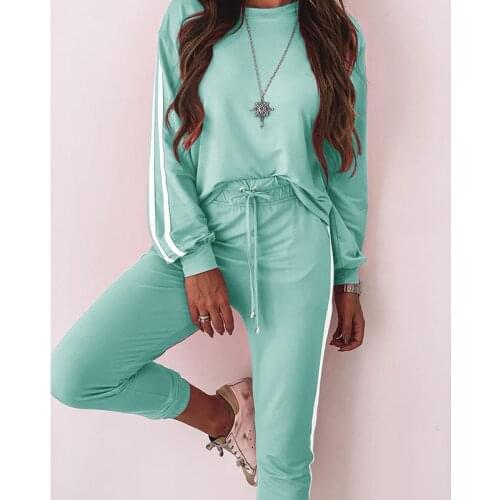 2021 Spring Autumn Casual Tracksuit Women 2 Piece Set Sweatshirt+Pants Sportwear Womens Sports Suit Thin Female Clothes
