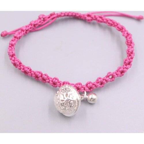 New Hand Knitted Bracelet Bracelet 16mm 925 Sterling Silver Hollowed-out Pattern Ball Bracelet 16-20cm