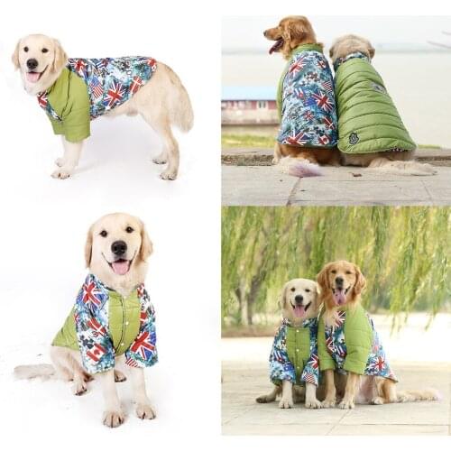 Big Dog Clothes Winter Large Dog Clothing Outfit Reversible Dog Costume Samoyed Husky Labrador Golden Retriever Clothes Apparel