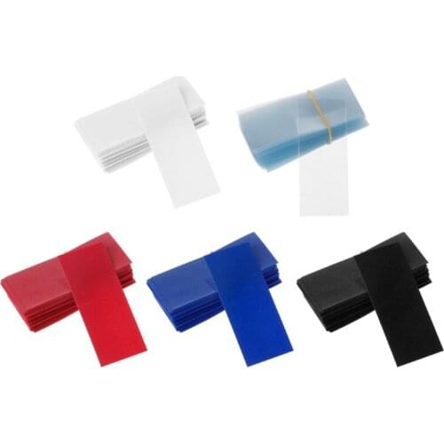 OOTDTY 100Pc Flat PVC Heat Shrink Tubing Battery Wrap for 1 x 18650 Battery Shrink Film
