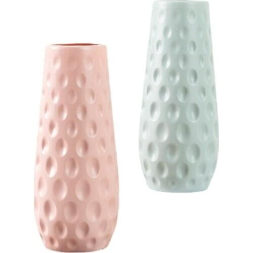 Plastic Decorative vases Modern Imitation Ceramic Flower pot Artificial flower vase Home living room decoration Ornaments