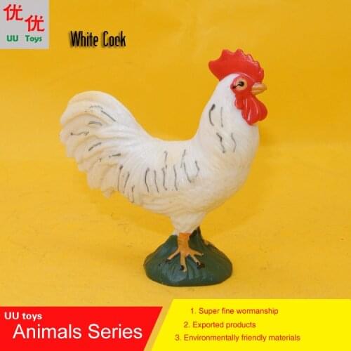 Hot toys: White Cock simulation model Animals kids toys children educational props
