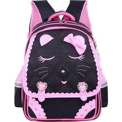 Fashion Sweet Cat Girls School Bags Waterproof Cartoon Pattern Kids Backpack Schoolbag Children School Backpack Girl Book Bag