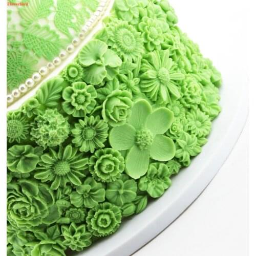 Flowers Fondant Cake Silicone Mold Birthday Wedding Decoration Cake Decorating Tools DIY Chocolate Biscuit Mold Cake Baking Tool