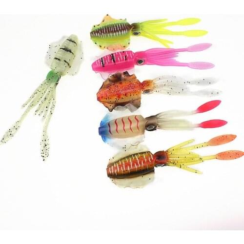 15cm 20g Squid Shape 3d Luminous Squid Soft Night Fishing Lures Simulation Bait Sea Fishing Tackle