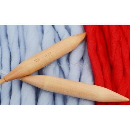 Convenient 100Pcs 20mm Plastic Tube Circular Wood Bamboo Knitting Needles Pins for Thick Yarn DIY Crafts Sewing Tools Knitting