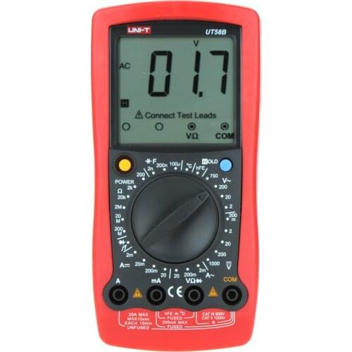 UNI-T UT58B LCR Meter Handheld Digital Multimeter Capacitance/ Temperature test Multitester