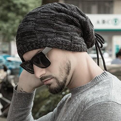 Unisex Multifunctional Drawstring Knit Ski Hat Woman Men Outdoor Snow Beanie Skull Caps Unisex Beanie Bonnets for Women