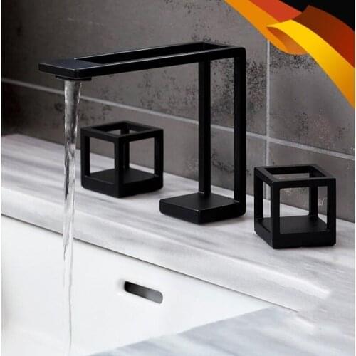 Vidric New Basin Faucets Square Brass Bathroom 8Sink Faucet widespread 3 Hole Bathroom basin Mixer Unique design