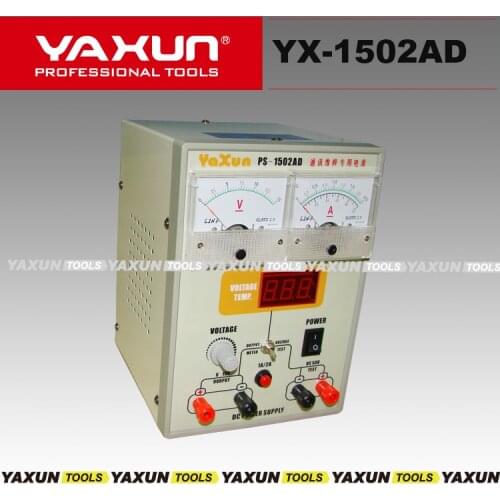 220v /110v YAXUN 1502AD 15V 2A /1A adjustable DC ,LED Display Mobile phone repair power test regulated power supply Adjustable