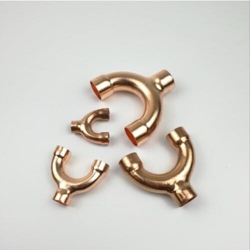 1PCS Red Copper End Feed Y shape 3 Way Pipe Fitting Plumbing for gas water oil