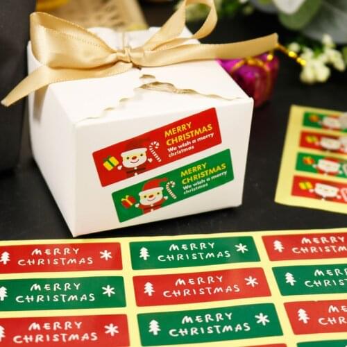 120pcs Christmas Gift Sticker Labels Santa Claus Self Adhesive Paper Sticker For Scrapbooking DIY Xmas Gift Box Decoration