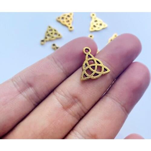 30pcs 16x15mm Trinity Celtic Knot Pagan Charms Pendants Antique Gold Tone Jewelry Making DIY Bracelet Necklace Handmade Craft