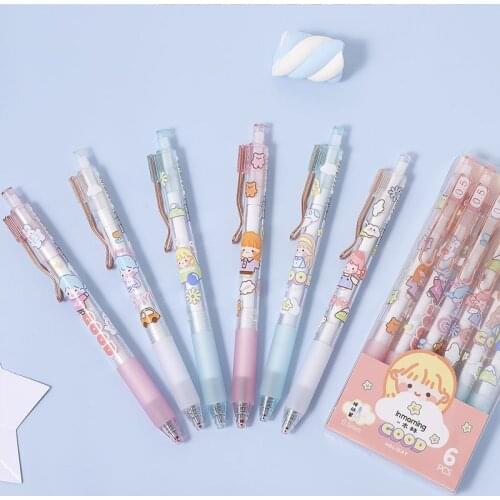 36 pcs/lot Kawaii Holiday Girl Gel Pen Cute 0.5mm black Ink Signature Pens Promotional Gift Office School Supplies