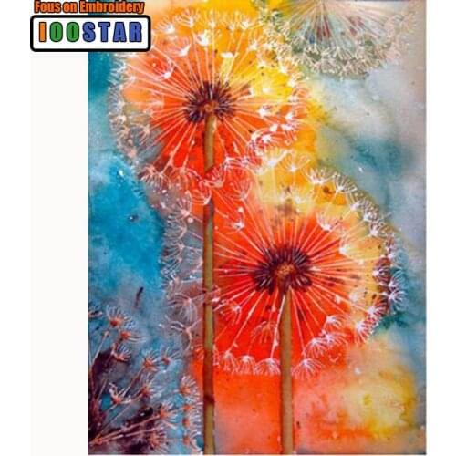 5D DIY Diamond Embroidery Beautiful Colored Dandelion Diamond Painting Cross Stitch Square Drill Mosaic Decoration