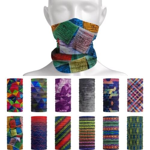 Colorful Geometry Tube Bandana Ski Mask Sport Headwear Women Neck Gaiter Magic Scarves Outdoor Cycling Balaclava Hair Headband