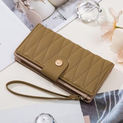 Brand Designer Thread Long Wallet Women Zipper Coin Purse Card Holder High Capacity Purse Female Clutch Wallet Ladies Carteira