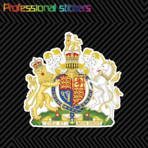 British Royal Coat of Arms Sticker Decal Vinyl United Kingdom Flag GBR GB Stickers for Cars, Bicycles, Laptops, Motos
