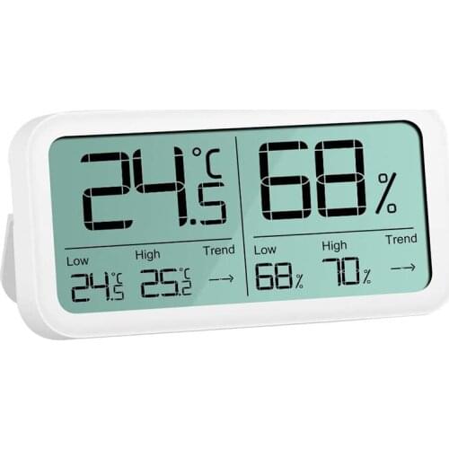 GTBL Digital Hygrometer Indoor Thermometer, 4.7 Inch Large Screen Humidity Temperature Gauge +/-0.3 Celsius/3% Accuracy