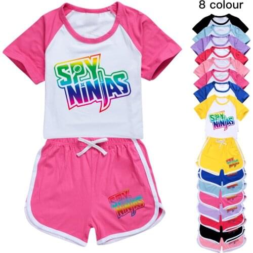 Baby Girls Boys SPY NINJA Clothes Outfits Summer Kids Short SleeveT-Shirts+Shorts 2pcs Outfits Pyjamas Children Sports Sui