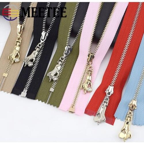 Meetee 1/2pcs Metal Zipper 5# 70/85cm Open-end 20cm Close-end Zip for Down Jacket Coat Garment Sewing DIY Handmade Accessory