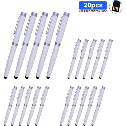 20pcs/lot Metal usb flash drive 4GB 8GB 16GB 32GB 64GB Ballpoint pen pen drive Card Memory Stick Usb 2.0 for photography