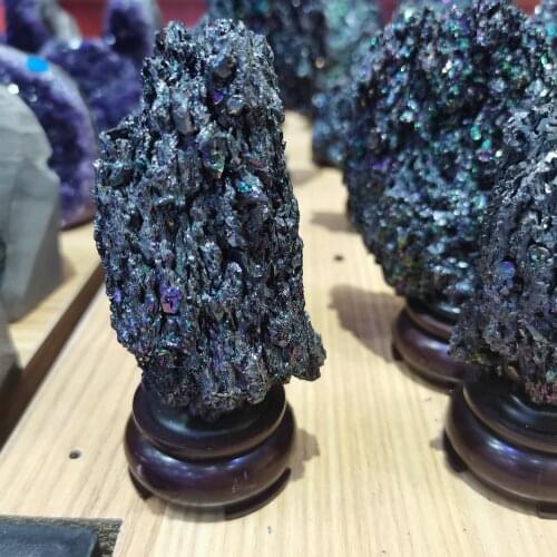 Very large Colorful Aura Malachite Ore Mineral Specimen Natural Quartz Crystal Healing Stone Desktop Ornaments Home Decor+Base