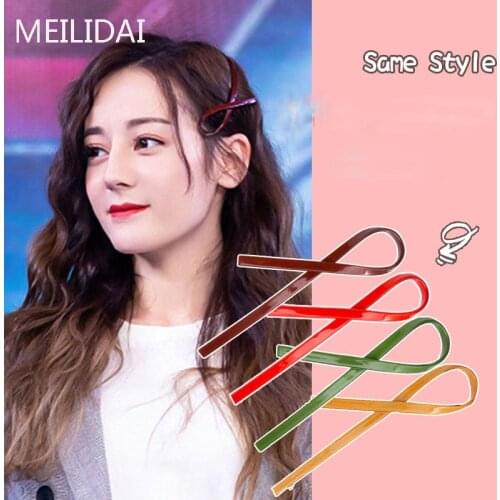 MeiLD Plastic Acrylic Hairclip For Women Bow Tie Simple Charms Refreshing Solid Candy Color Top&Side Clips Headwear Wholesale