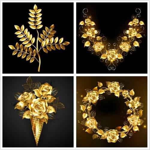 Full Diamond Painting Cross Stitch Mosaic Yellow Flower 5D Diy Square Round Stone Bead Drill 3d Embroidery Rhinestone Gift BK