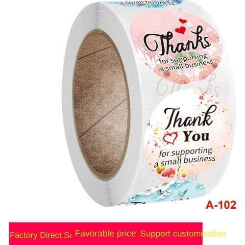 Package stickers flower thank you stickers label gift packaging decoration stationery stickers 500 / roll