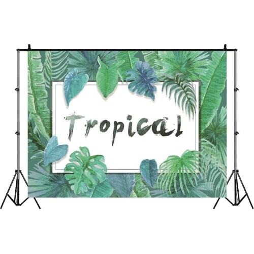 Pink Flamingo Painted Green Tropical Portrait Photography Backdrop Summer Party Decor Photo Background Studio Photocall