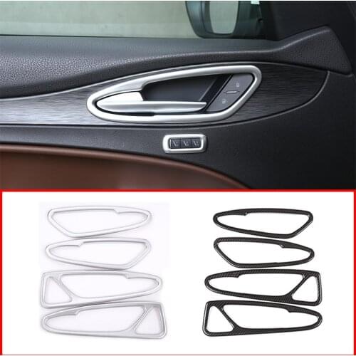 Silve/Carbon Fiber Style ABS Plastic Car Interior Door Handle Frame Trim For Alfa Romeo Stelvio 2017 2018 2019 Car Accessory