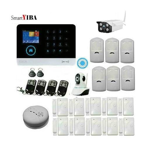SmartYIBA IOS & android APP control security GSM alarm system wireless control for home burglar alarm zone fire alarm