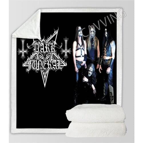Dark Funeral Band 3D Printed Sherpa Blanket Rectangle Blanket Home Textiles Fleece Wearable Blanket Throw Blanket for Sofa Bed