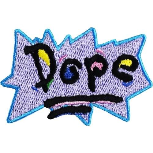 Dope Funny Tags Punk Small Embroidered Iron on Patch for Clothing Applique Diy Cute Accessories Bags Shirt Customized Decoration