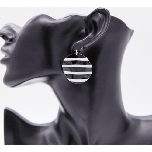 Personality temperament exaggerated fashion plate round stud earrings for women earrings earrings Acetate plate earring
