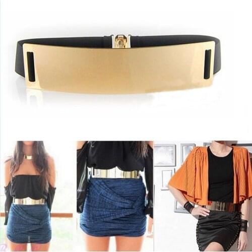 Women Fashion Designer Belts Gold Silver Color Luxury Waistband Femme Classy Elastic Ceinture Wide Belt Ladies Apparel Accessory