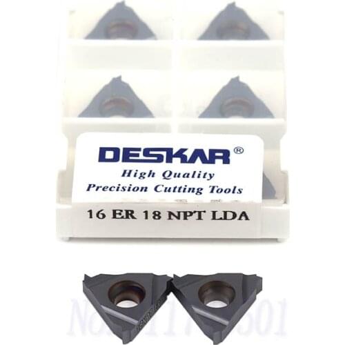 10pcs Threading Inserts 16ER 11.5NPT LDA 16IR 14NPT LDC 16ER 18NPT LDA Carbide Blade CNC Lathe Threading Turning Tool, For Steel