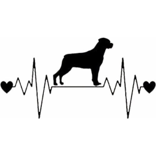 20.3cm*10.9cm Rottweiler Heartbeat Lifeline Window Bumper Car Sticker Decal PVC Schutzhund