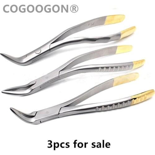 3 Pcs Dental for root fragment minimally invasive tooth extraction forcep toothdental instrument Curved