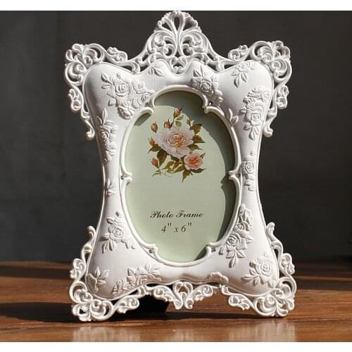 6 Inch European Creative Photo Frame Wedding Photo Frame Pastoral White Rose Frame